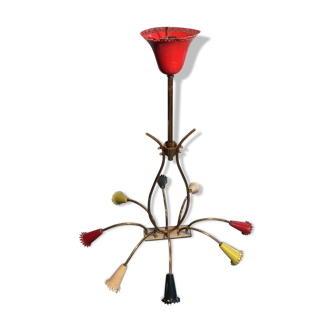 Italian brass chandelier 1950