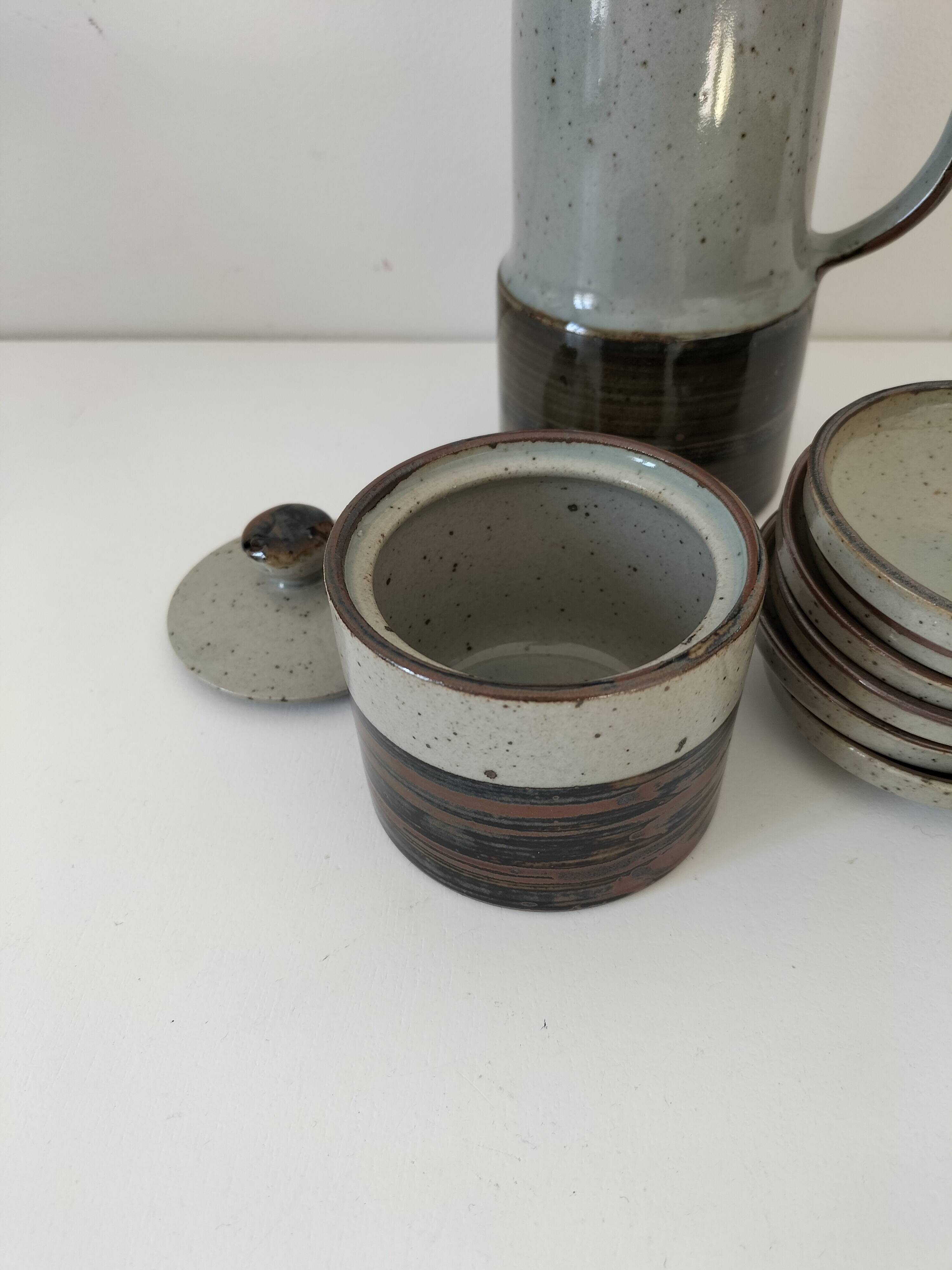 Vintage “Grès Paysan” glazed stoneware set
