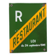 Enameled plaque "Restaurant" - Second World War - 1940 1941