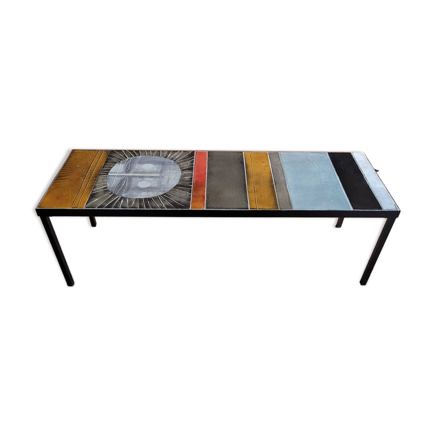 Roger Capron coffee table, "sun" model.