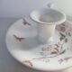 Bougeoir raz de cave porcelaine floral