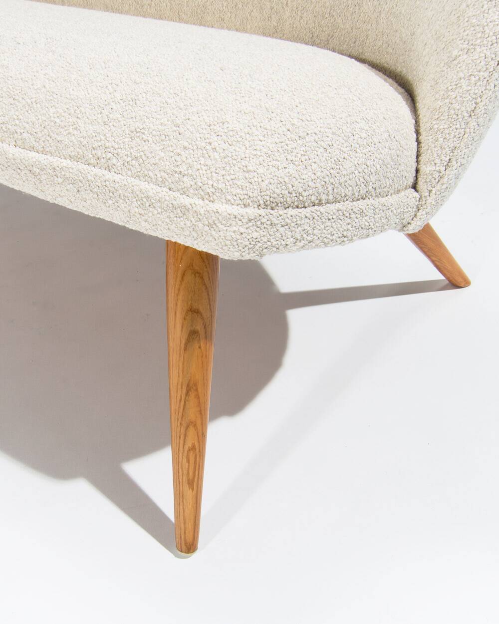 1940’s Swedish Mid-Century Sofa in Cream Bouclé