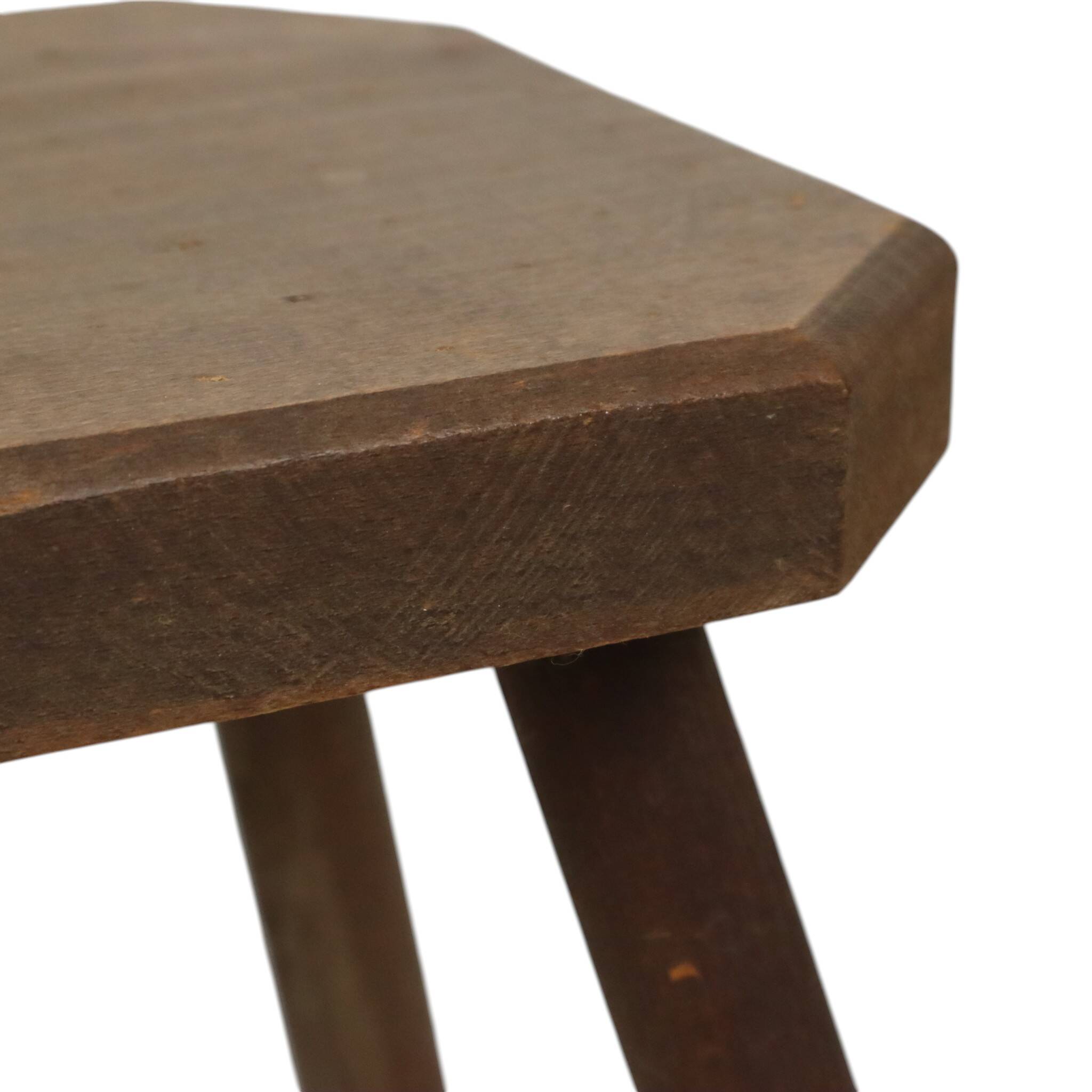 Old Rustic Solid Wood Stool Milk Stool Brutalist Style
