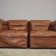 Cognac leather armchairs by BL Arredamenti, 1970s, set of 4
