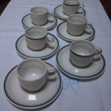 6 bistro cups with saucers