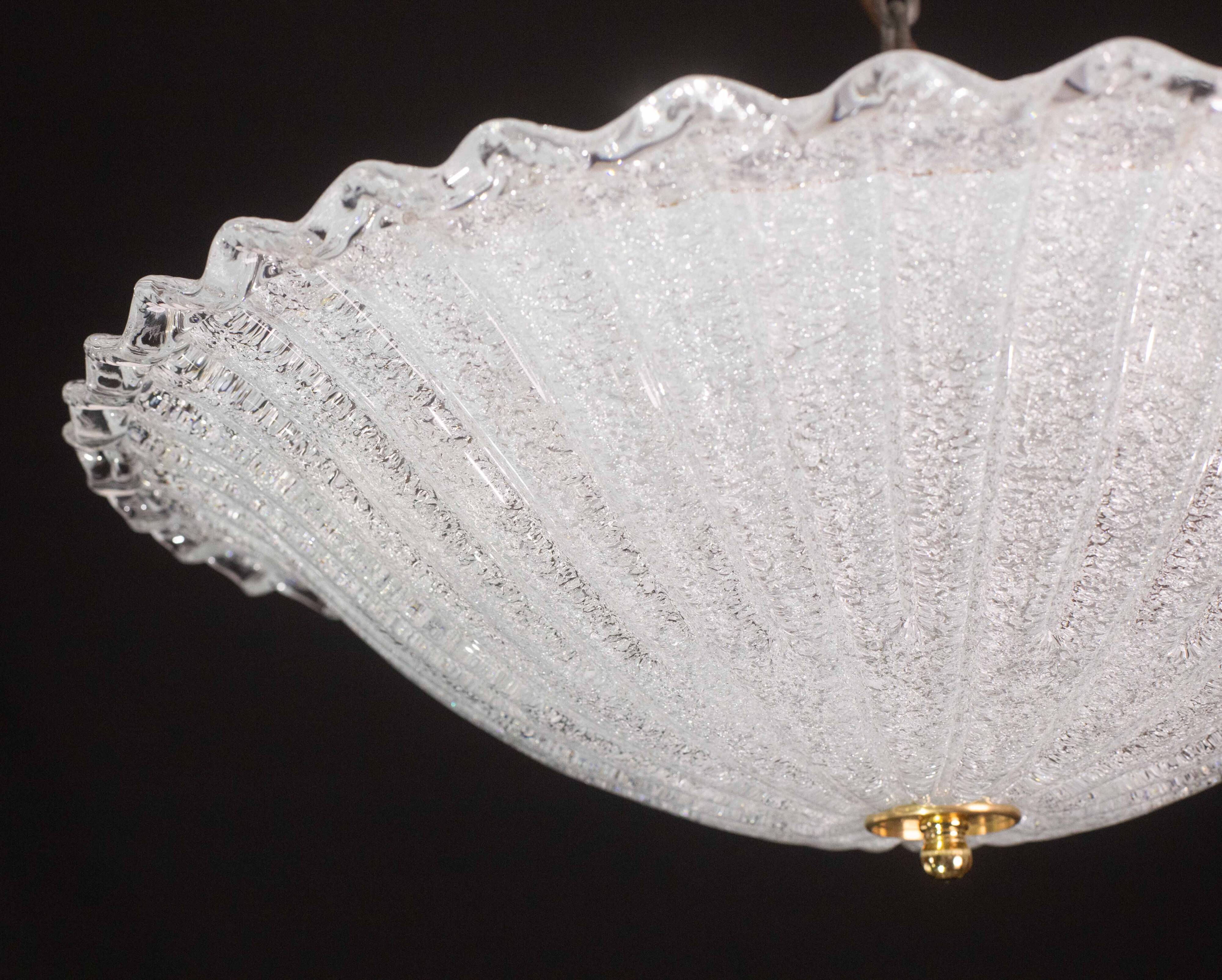 Charming Italian Trasparent Murano Glass Ceiling Fixture, Murano, 1960