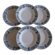 6 old hollow earthenware plates Terre de Fer Massena Creil Montereau (ø 25 cm)