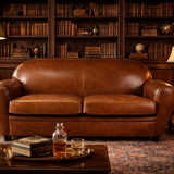 Leather 2-seater sofa