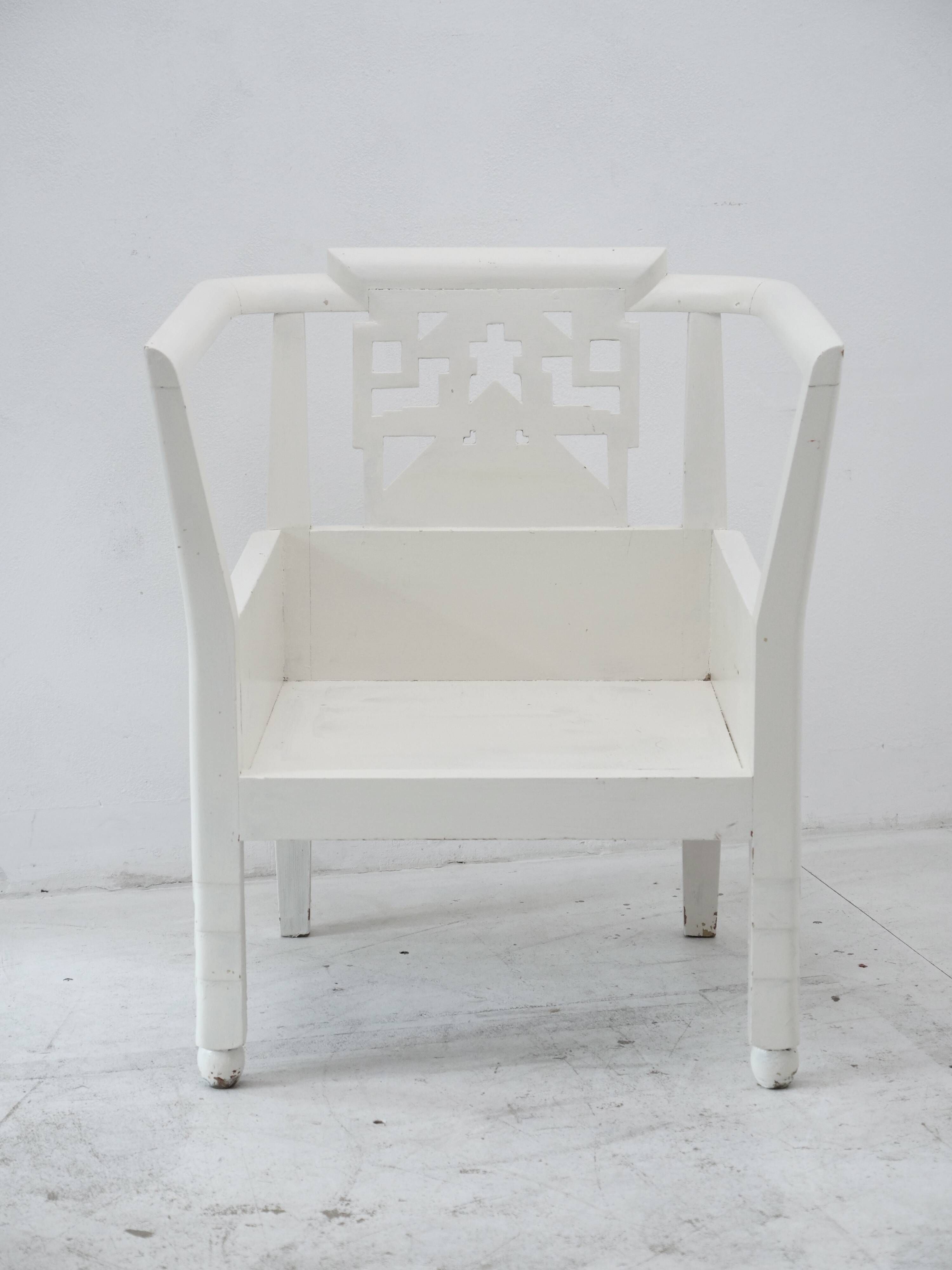 Art Deco armchair, Belle Époque attributed to the Martine Workshops (Paul Poiret)