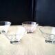 4 Vintage Glass Cups Grinded Decor