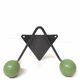 Porte-manteaux V patères boules bois vert