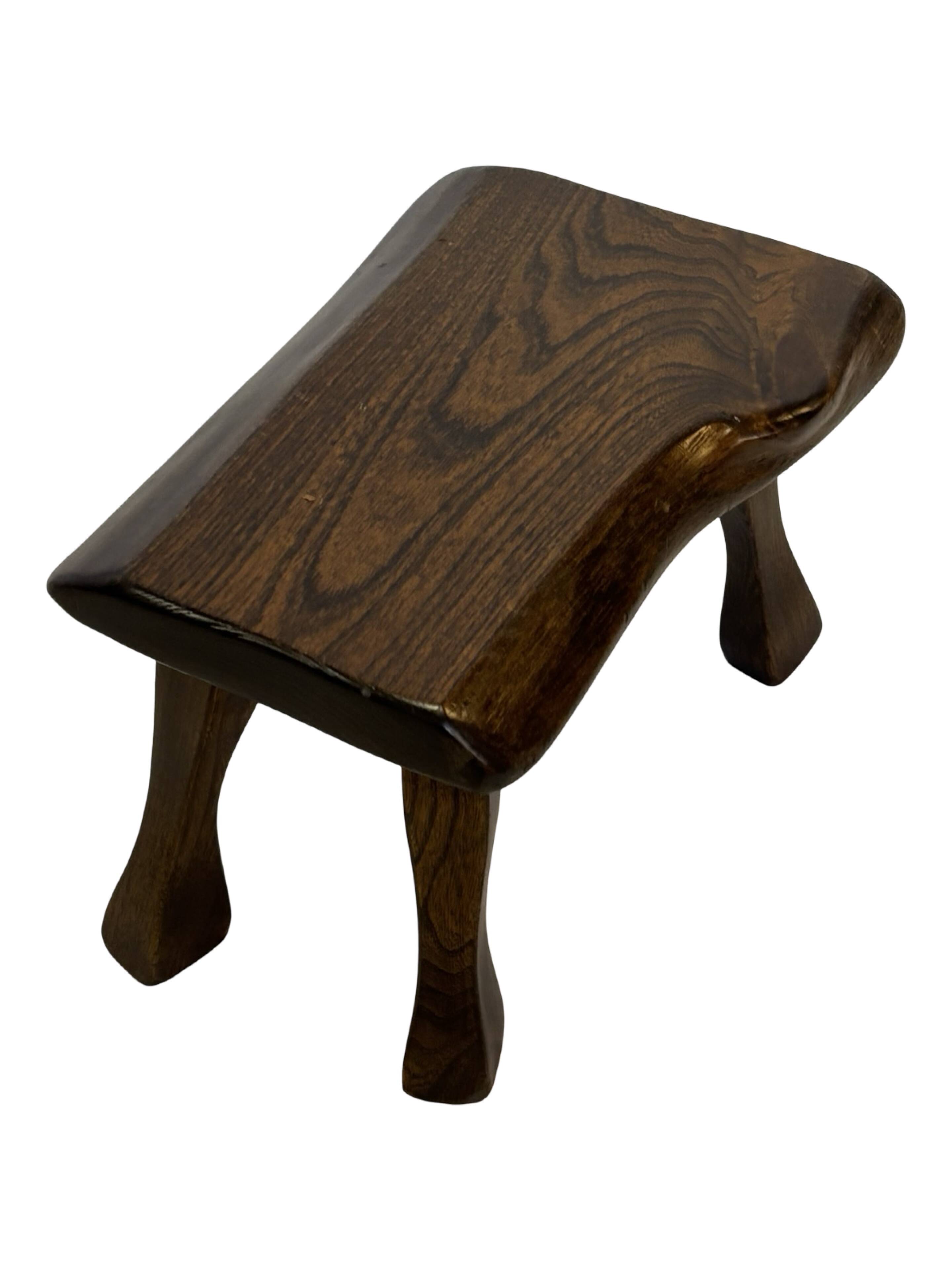 Mid-Century Organic Wooden Side Tables, circa 1960's wabi sabi brutalist