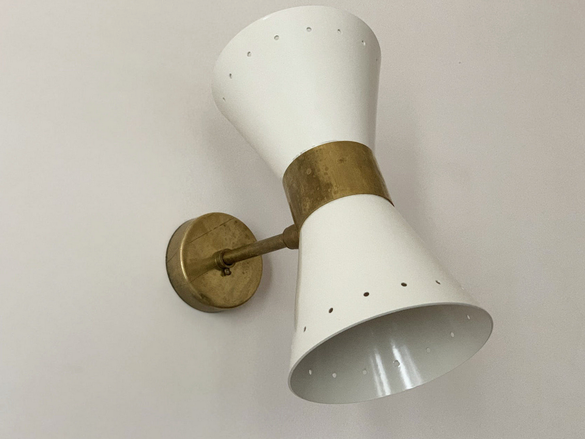 Paire d'appliques diabolo blanc