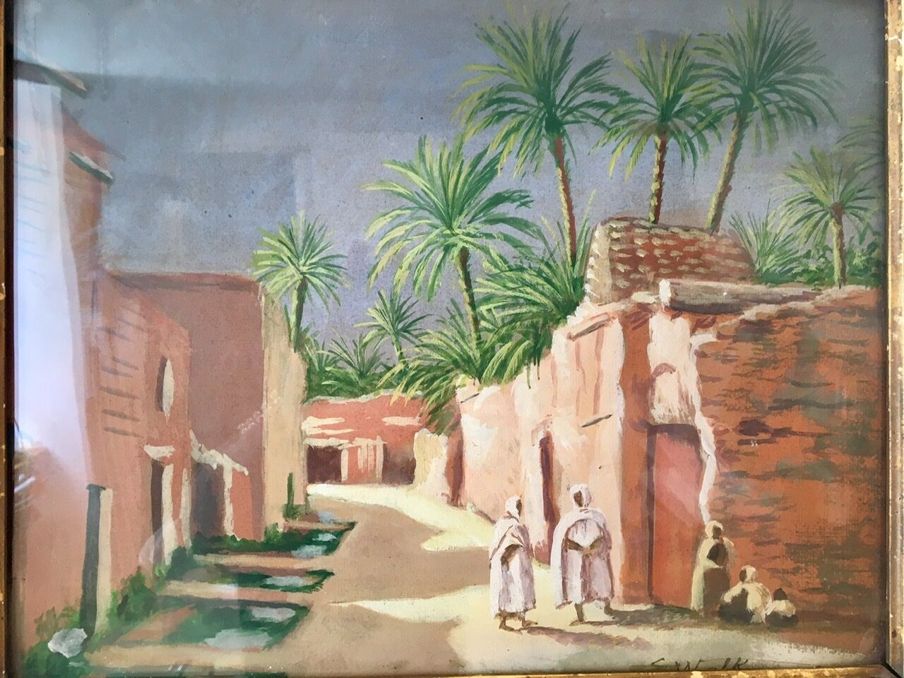 Ancient oriental landscape painting, signed' early 20th century