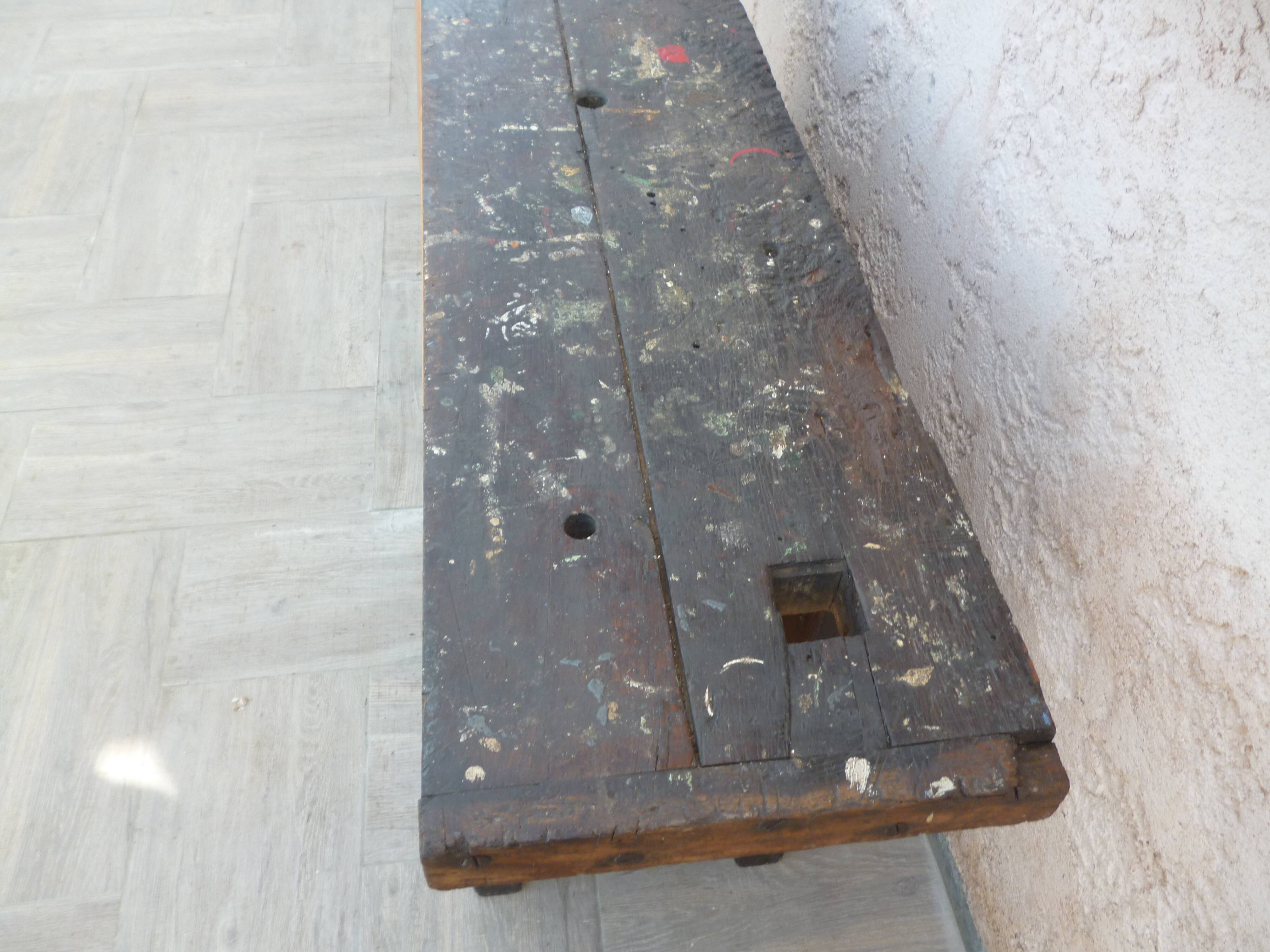Old oak workbench