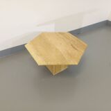 Vintage travertine hexagonal coffee table from the 70s 80s