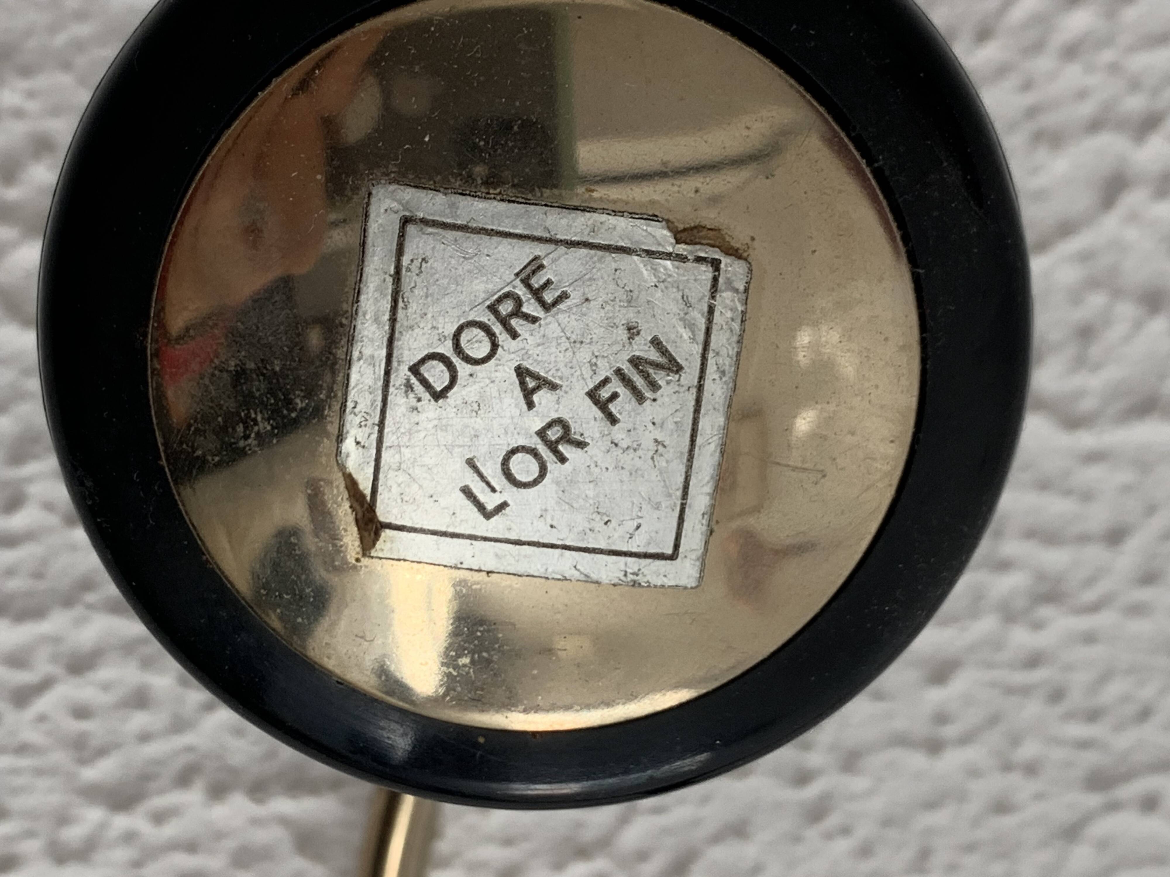 Vintage 1960s gold coat rack with 3 hooks - 45 x 7 cm