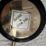 Vintage 1960s gold coat rack with 3 hooks - 45 x 7 cm