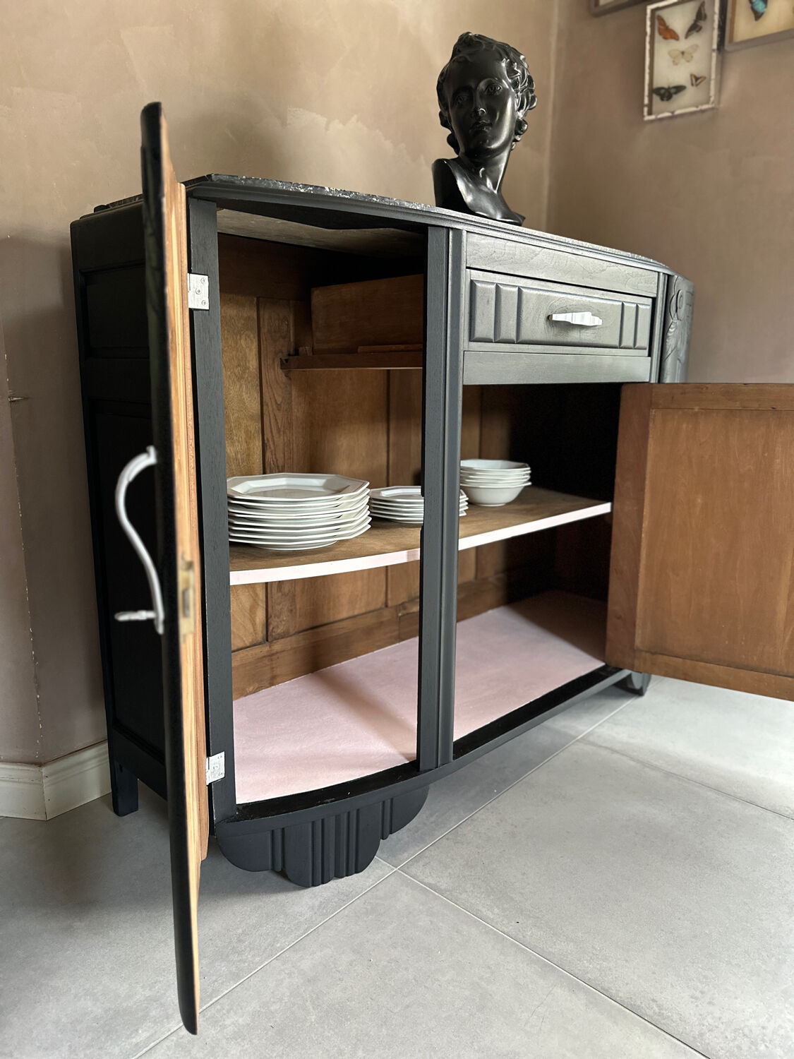 Black Art Deco Sideboard