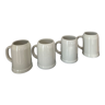 Lot de 4 mugs ou pintes en céramique blanc cassé