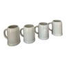 Set of 4 off-white ceramic mugs or pints