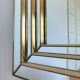 Large vintage Deknudt arched beveled panel mirror – gold, Belgium, 1980s