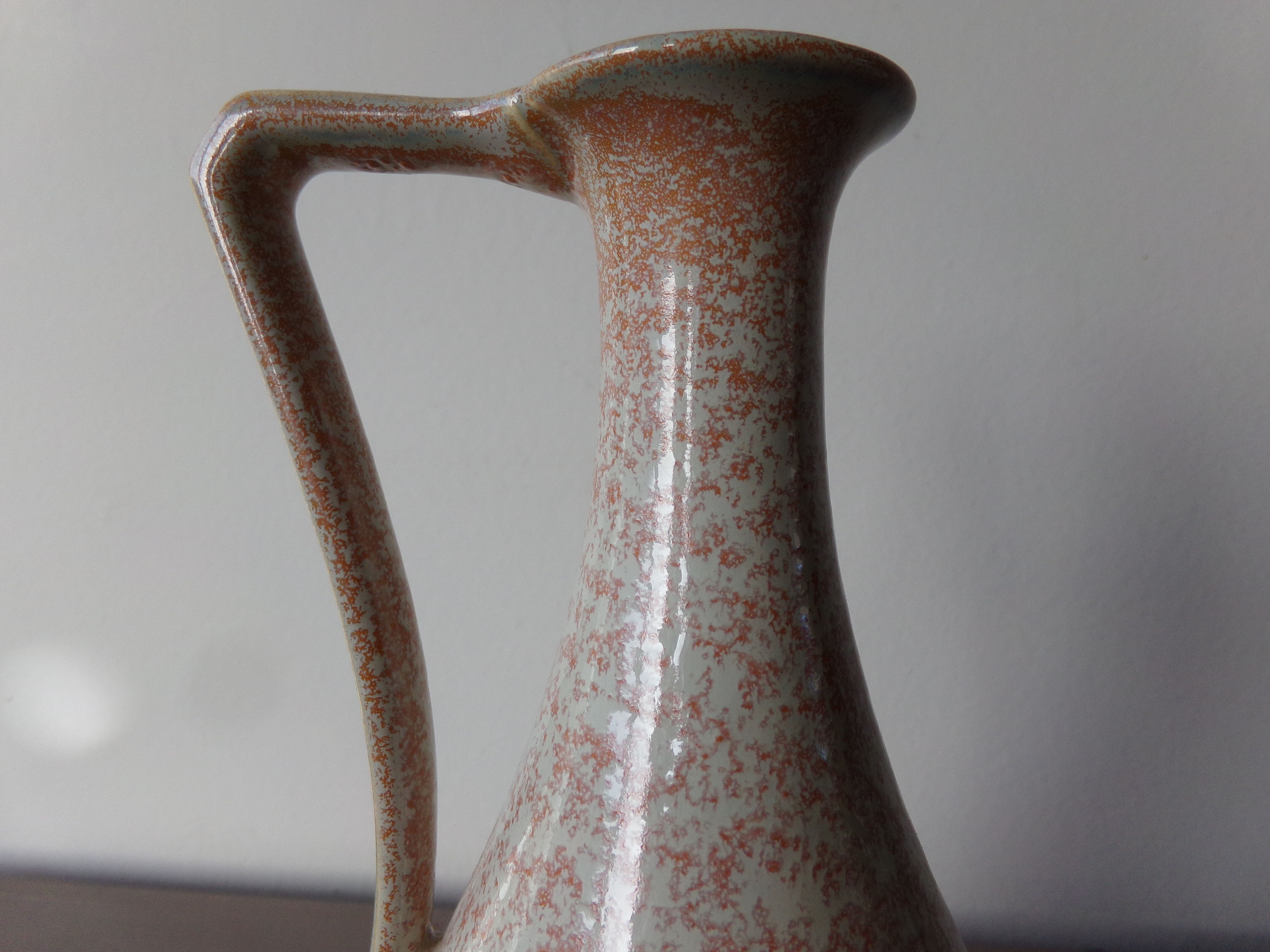 Glazed ceramic handle pitcher Fournier Demars