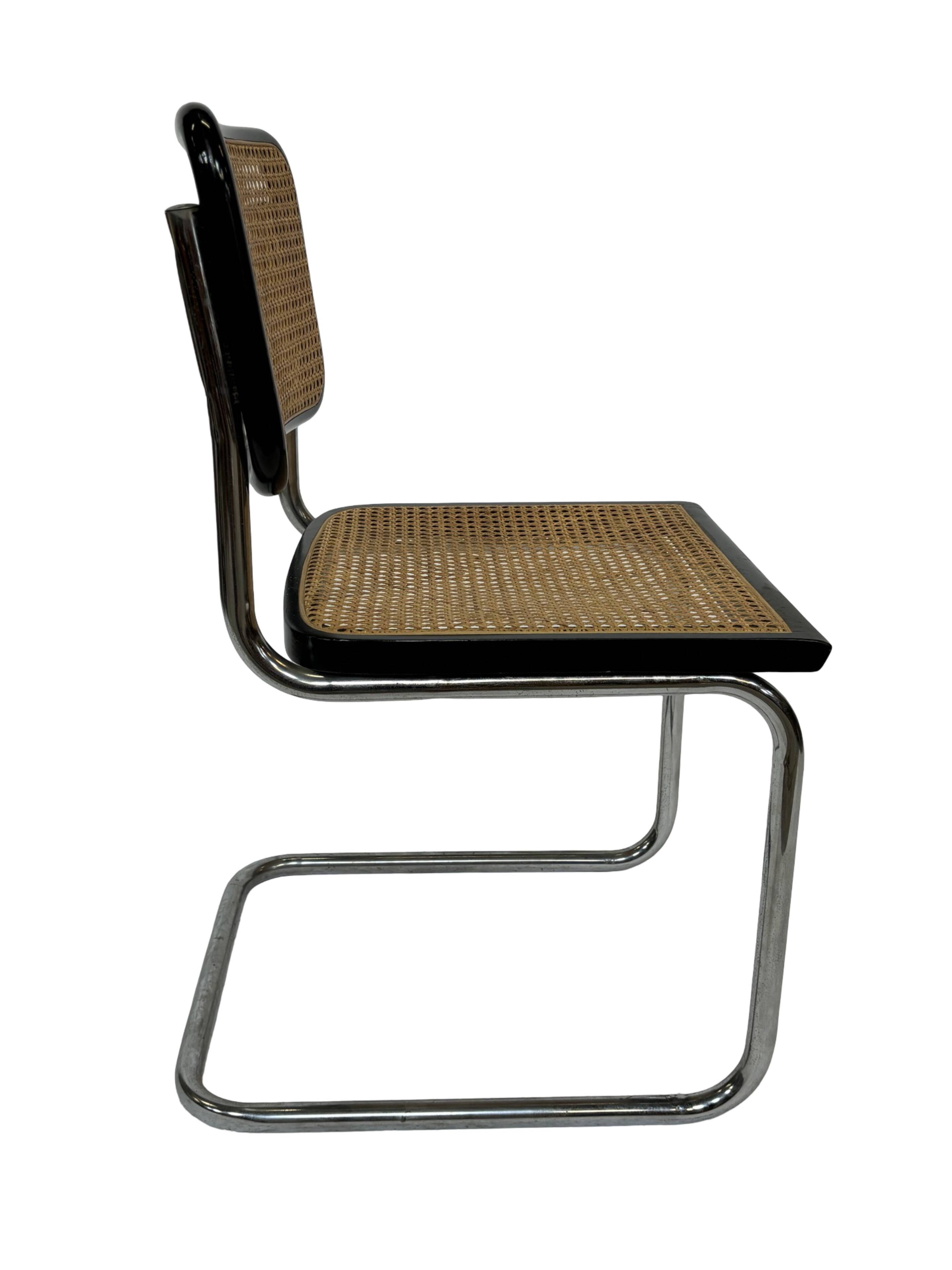 Cesca chair b32 model in chrome and black by Marcel Breuer