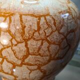 Crackle style ceramic lamp cream and varnished ocher 37x26
