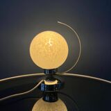 Vintage chrome table lamp with glass shade