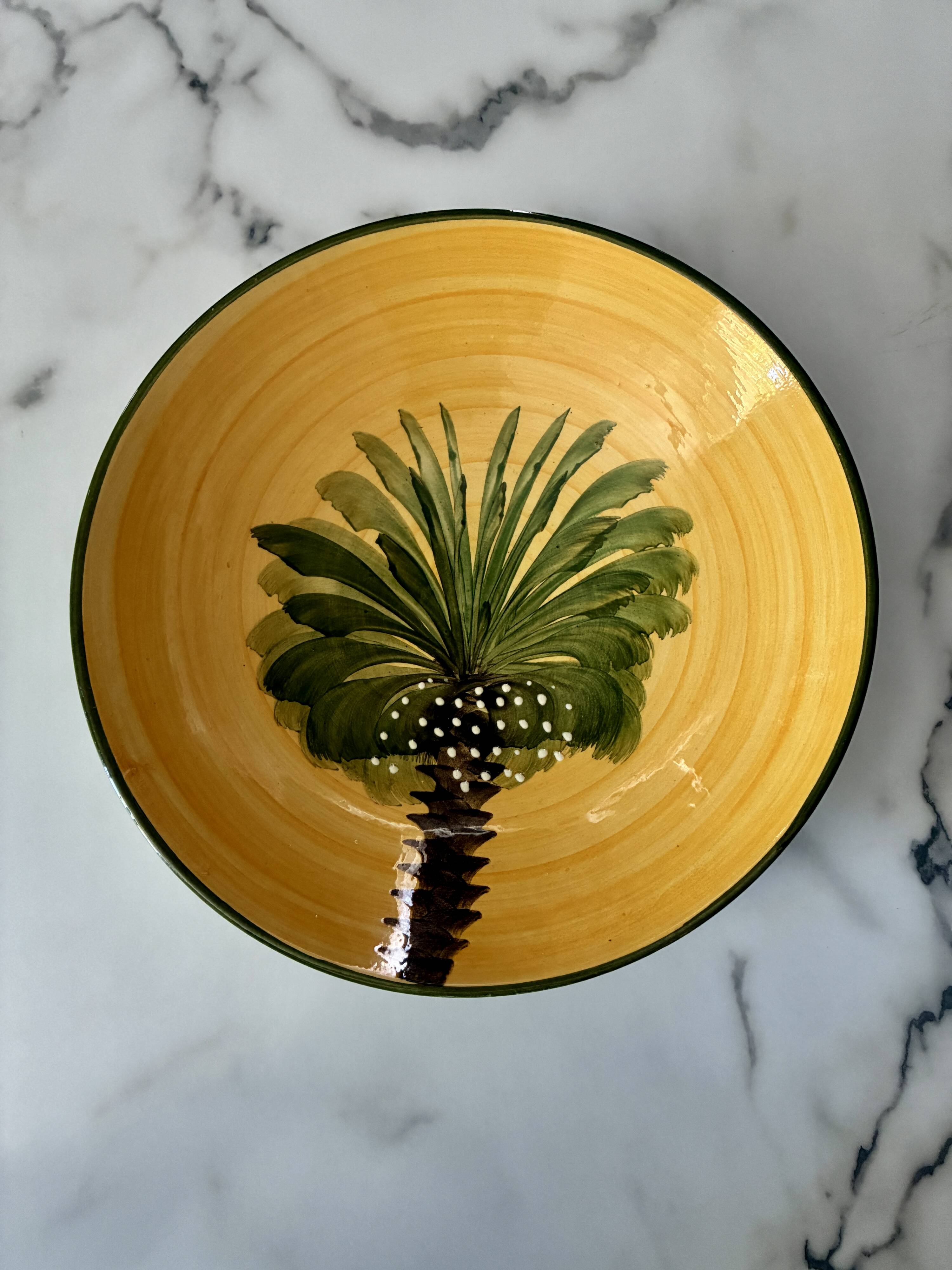 Plat rond palmier poterie Le Photophore