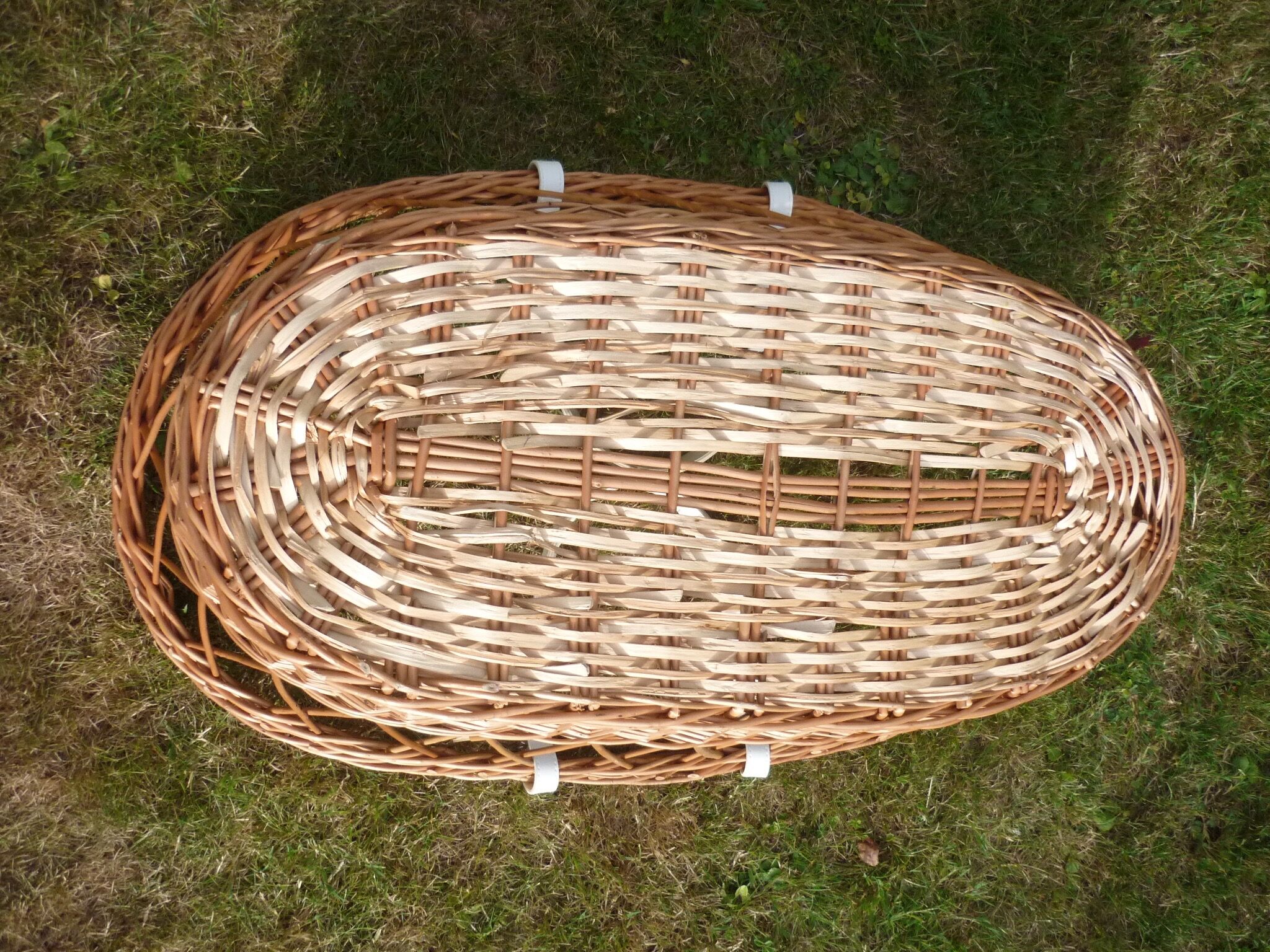 Vintage wicker and rattan with mattress and pads bassinet