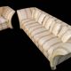 Sofa and armchair in colonial style with saber legs in resin, Italy, 1970s.