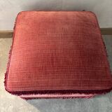 Vintage pouf in red fabric
