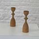 Pair of vintage wooden candlesticks