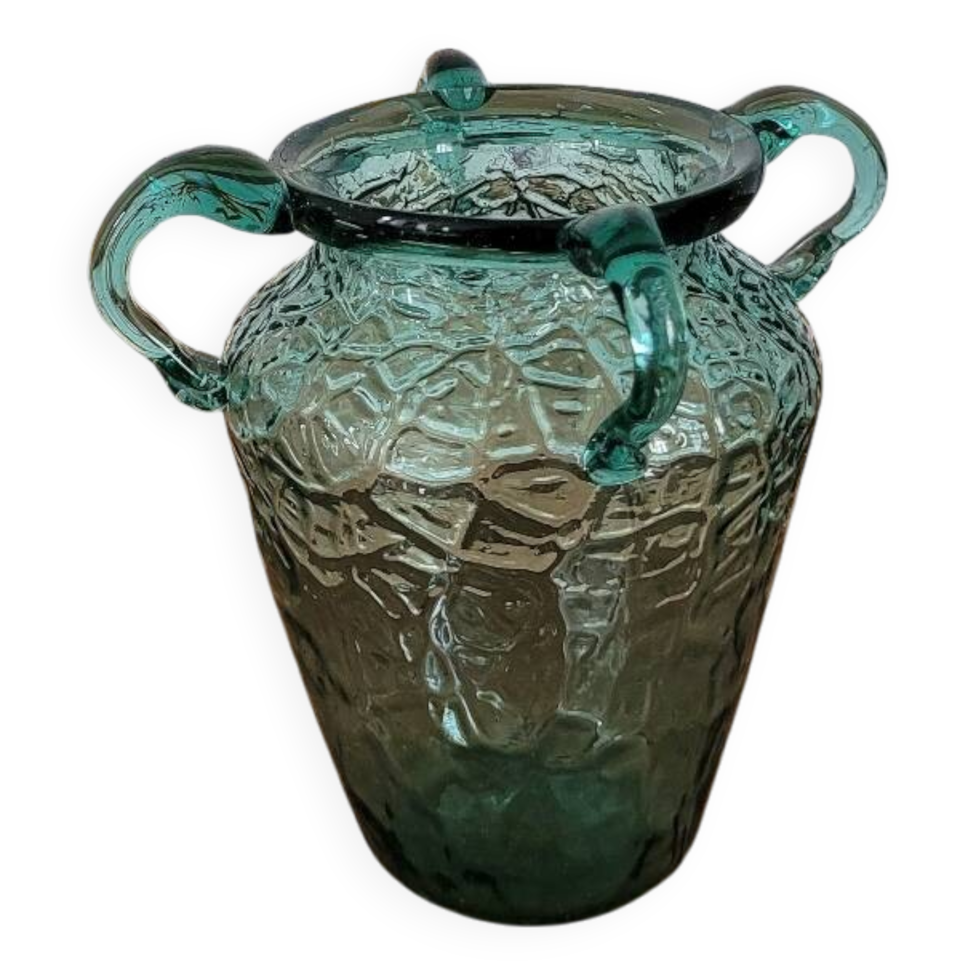 Small glass vase with 4 handles