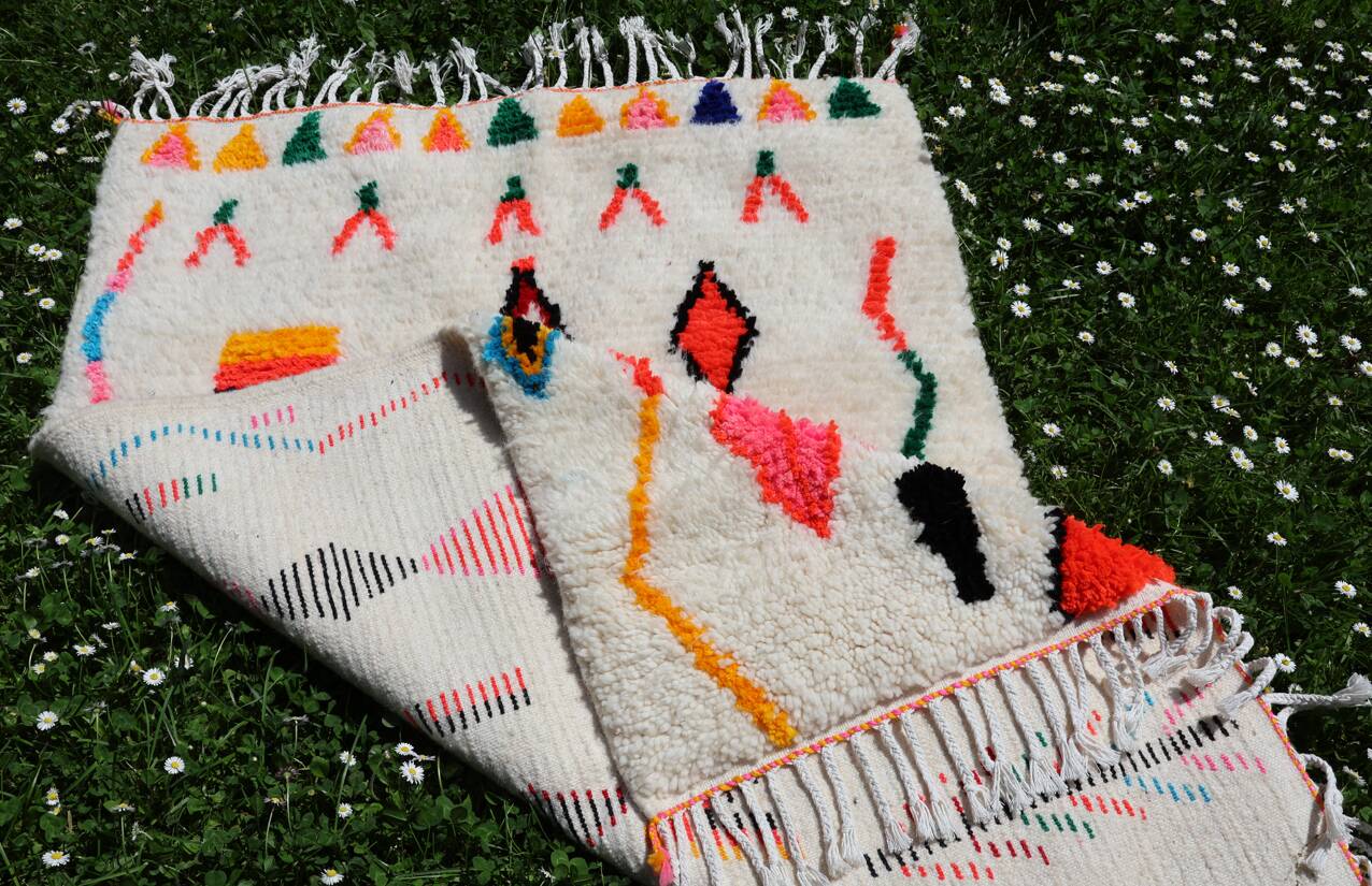 Tapis berbère Azilal en laine – Pièce unique