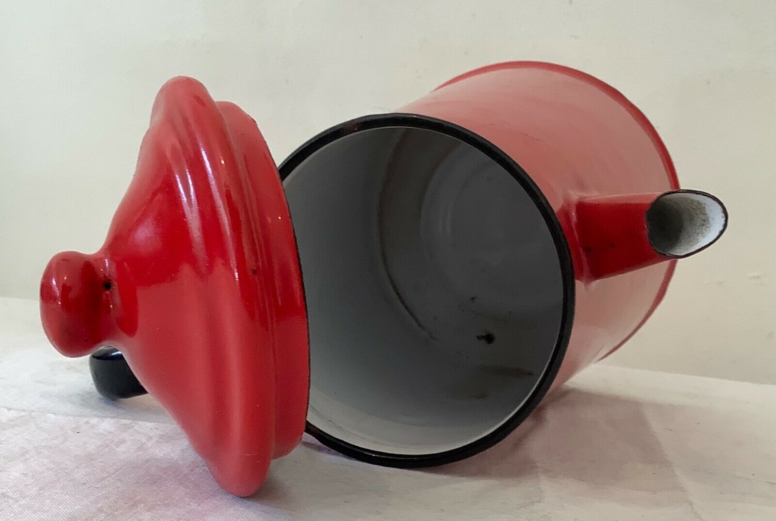 Vintage 1950 red enamelled sheet metal