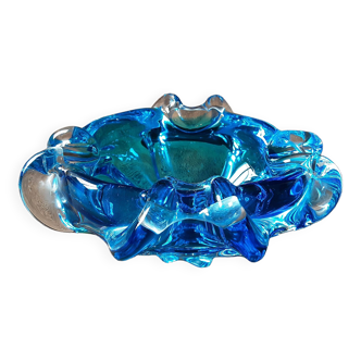 Cendrier cristal turquoise