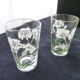 Set of 6 glass tea glasses screen-printed decoration