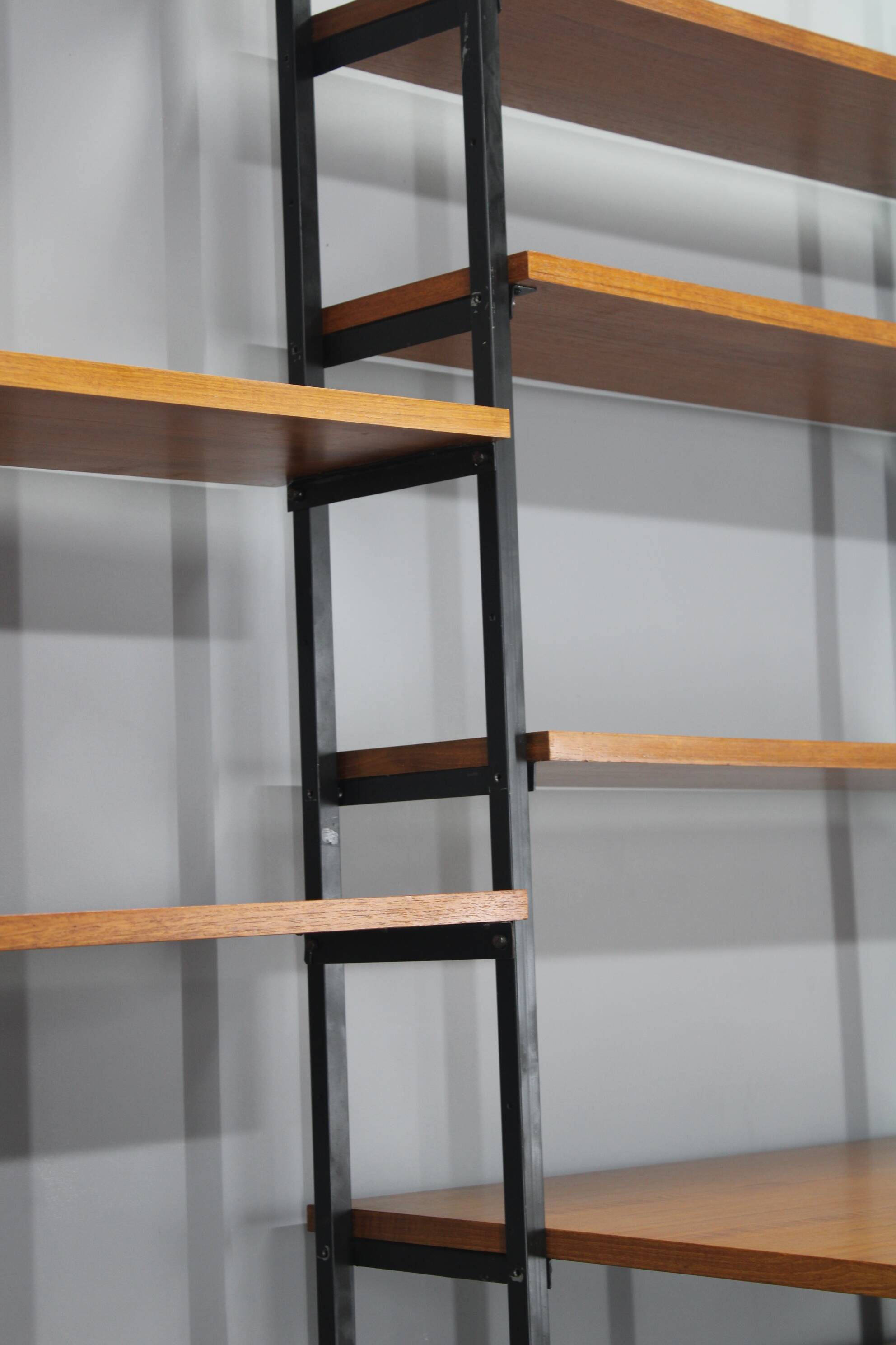 1970s Italian teak shelves unit with desk
