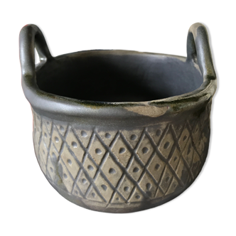 Sandstone cup, handmade, in the style of Chinese bronzes