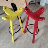 Pair of Brutalist Bar Stools