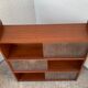Vintage 1950s teak glass wall library