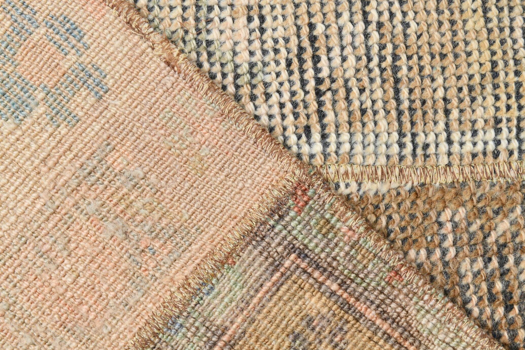 Vintage Brown Beige Turkish Vintage Runner Rug, 67x254Cm