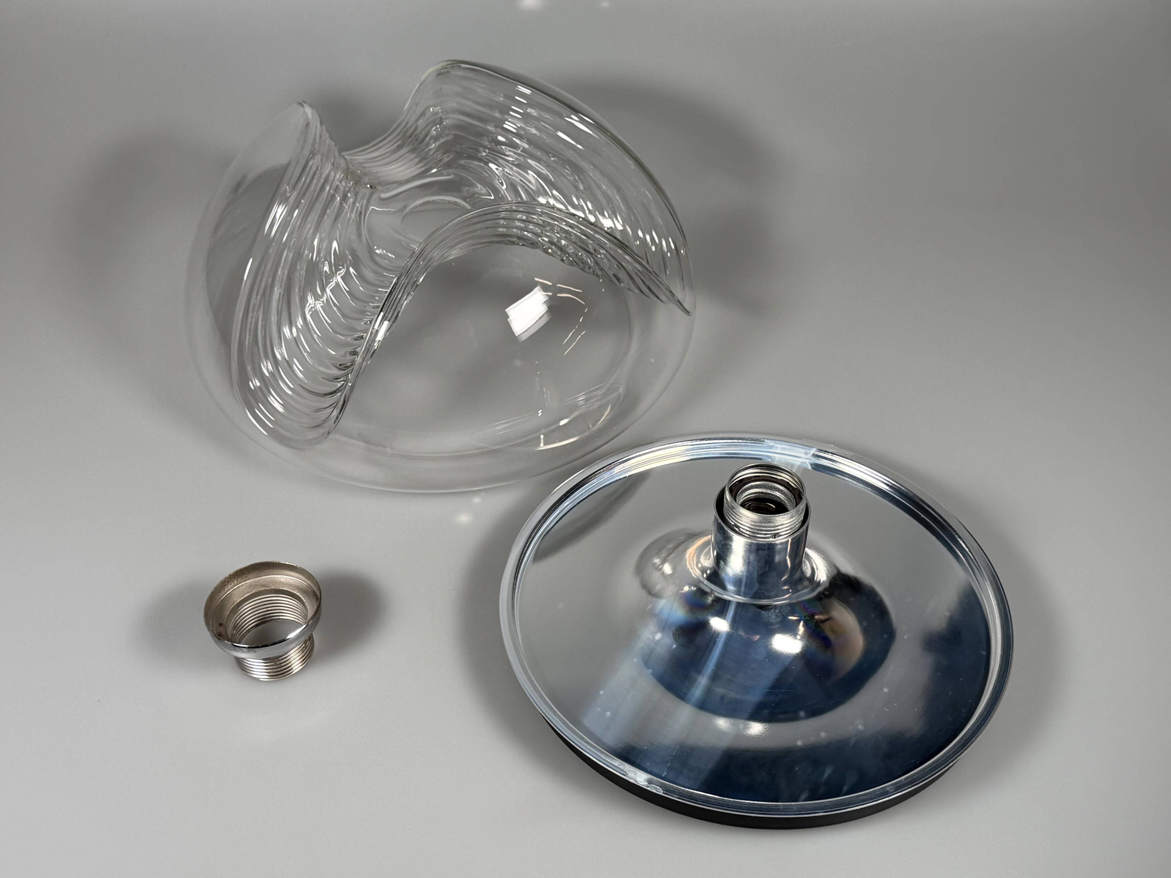 1960s 1970s Wall or Ceiling Lamp "Wave" by Koch & Lowy for Peill & Putzler