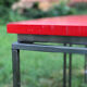 Red square tables