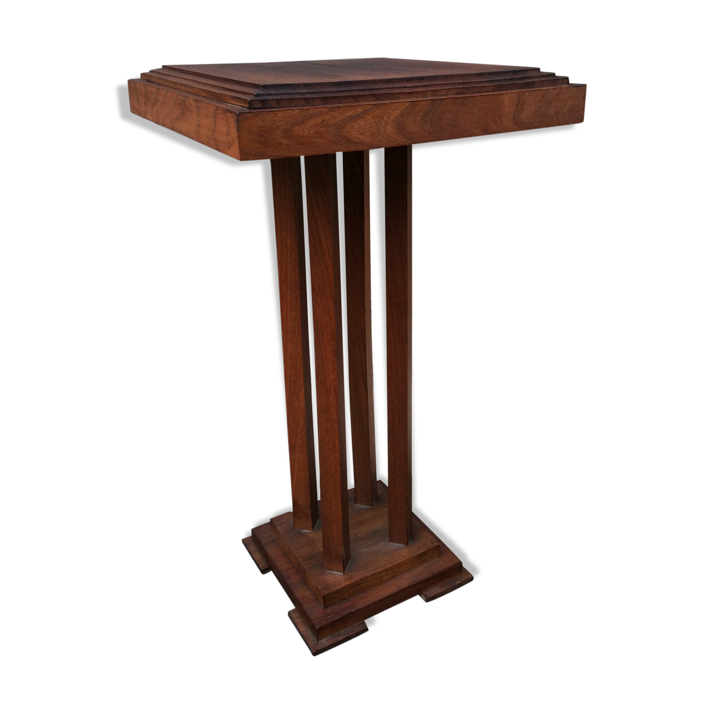 Vintage 1940 vintage mahogany art deco pedestal