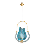 Lovely Blue Art Decò Barovier e Toso Pendant Light, 1930s