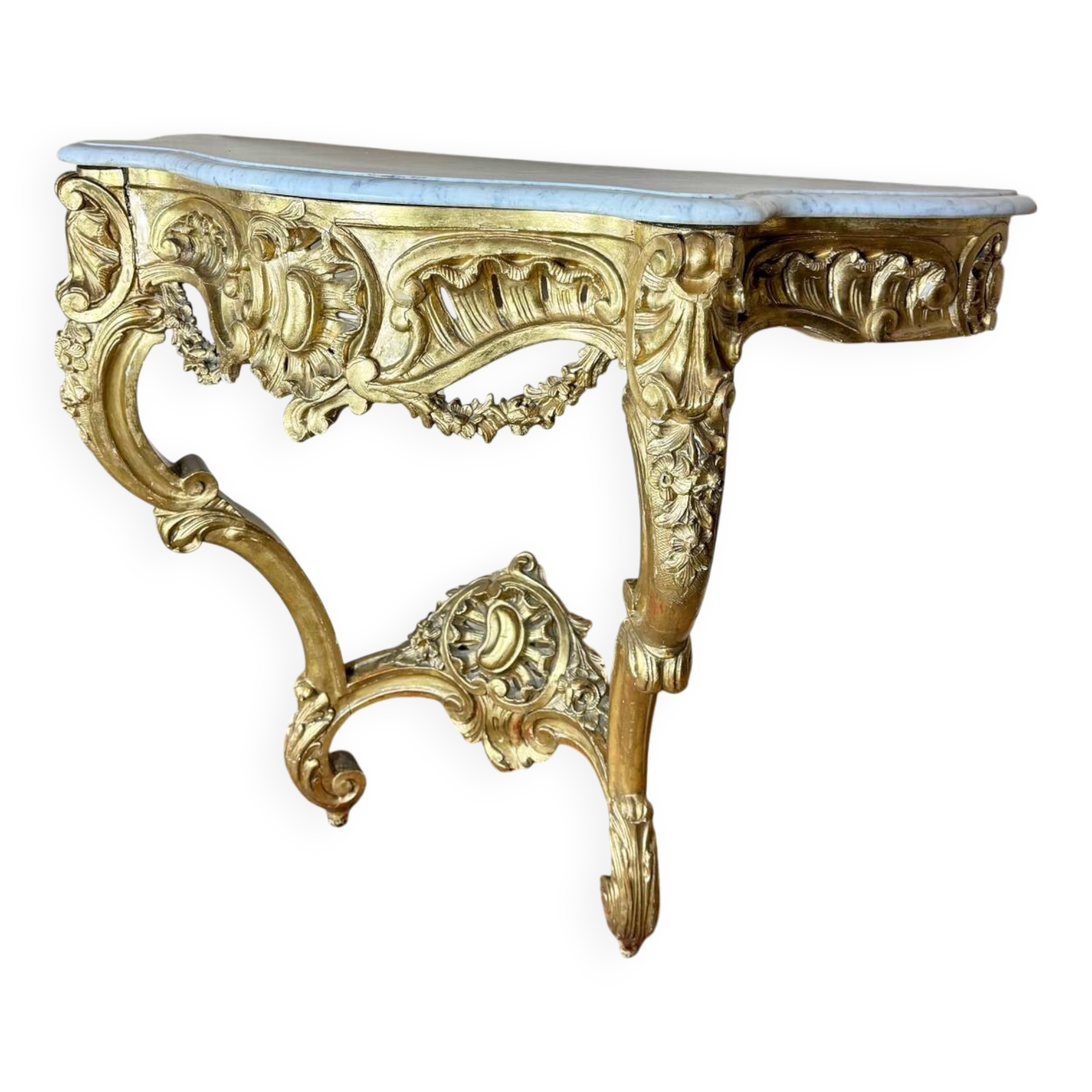 Louis XV Style Giltwood Console, 19th Century